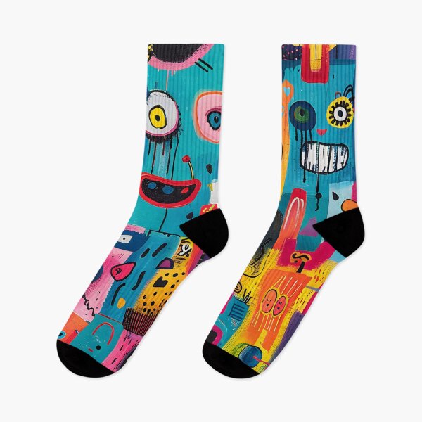 Item preview, Abstract Street Art Graffiti Characters Colorful Urban Wall Art Digital Print designed and sold by AnnDesignStudio.