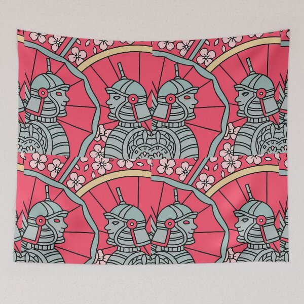 Item preview, Samurai with Floral Background designed and sold by ART ATTACK ZONE.