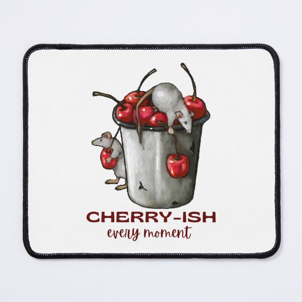 Item preview, Cherish Every Moment with Pun, Mice Gathering CHERRIES, Illustration designed and sold by JoyfulWhimsy.