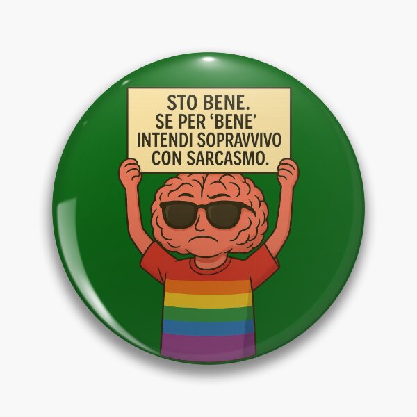 Item preview, Sopravvivo con sarcasmo – Cervello Pride designed and sold by IroniaeCo.