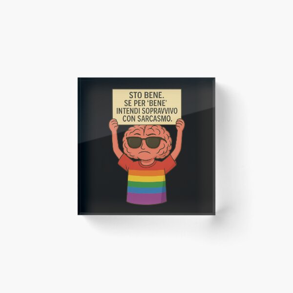 Item preview, Sopravvivo con sarcasmo – Cervello Pride designed and sold by IroniaeCo.