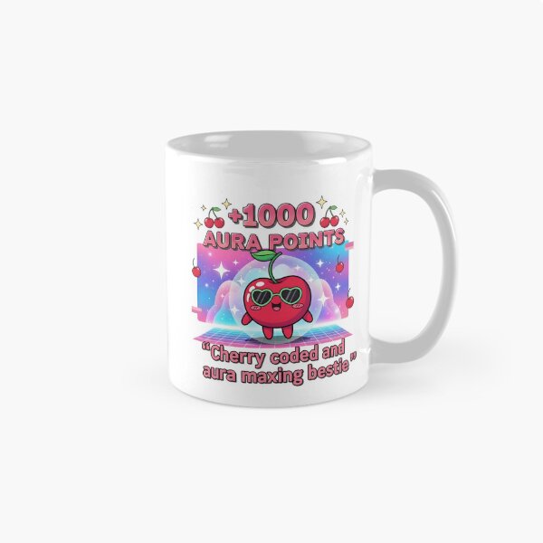 Item preview, Aura Points Cherry Coded Bestie Vaporwave Aesthetic Digital Art Print designed and sold by AnnDesignStudio.