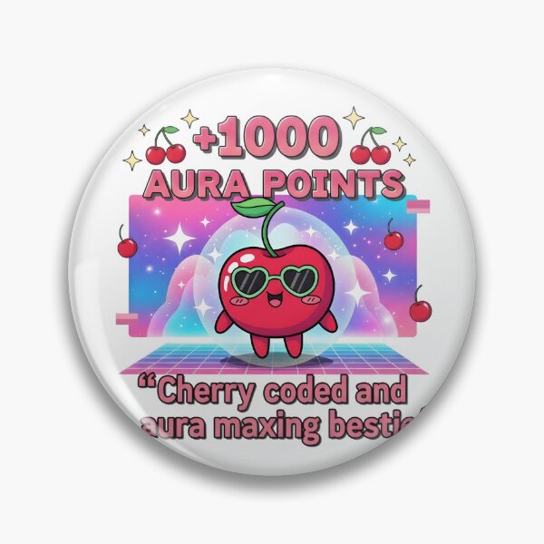 Item preview, Aura Points Cherry Coded Bestie Vaporwave Aesthetic Digital Art Print designed and sold by AnnDesignStudio.