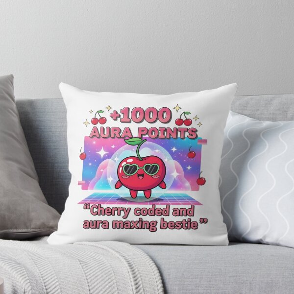 Item preview, Aura Points Cherry Coded Bestie Vaporwave Aesthetic Digital Art Print designed and sold by AnnDesignStudio.