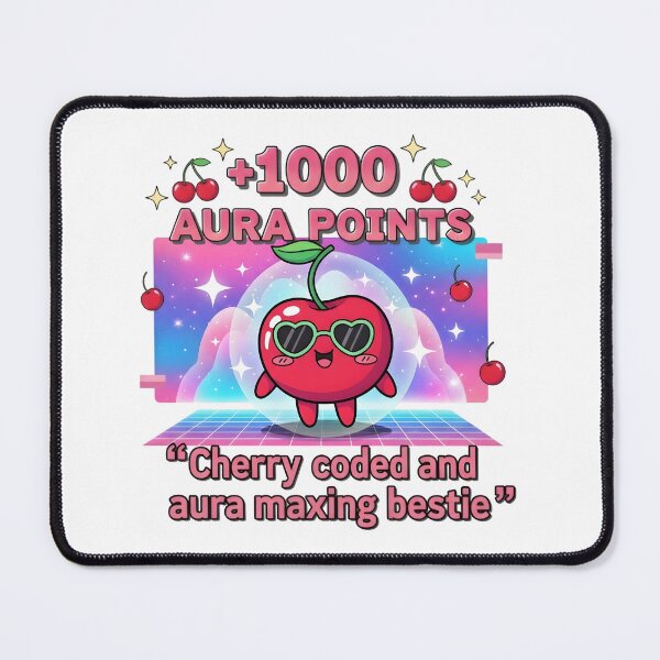 Item preview, Aura Points Cherry Coded Bestie Vaporwave Aesthetic Digital Art Print designed and sold by AnnDesignStudio.
