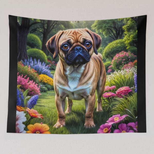 Item preview, Clarence Fawn Puggle Dog Portrait Painting designed and sold by Heart and Soul Studio.