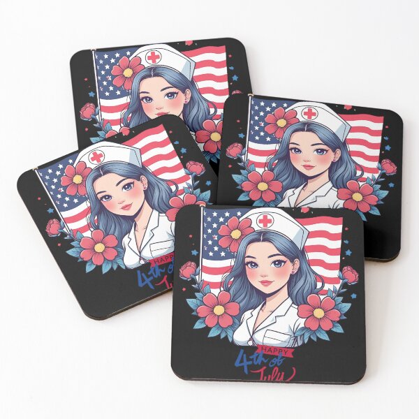 Item preview, Patriotic Nurse Art – 4th of July Tribute to Healthcare Heroes designed and sold by PeteLawliiet.