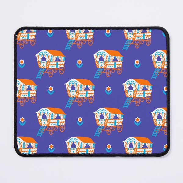 Item preview, Colorful Vardo Wagon Pattern – Folk Art Caravan Design designed and sold by musingtreeart.