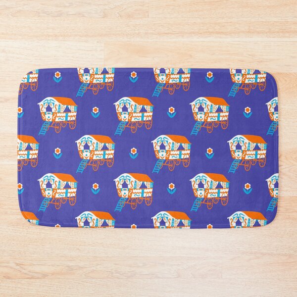Item preview, Colorful Vardo Wagon Pattern – Folk Art Caravan Design designed and sold by musingtreeart.
