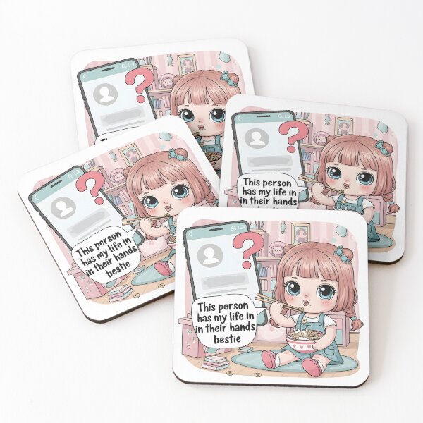Item preview, This Person Has My Life In Their Hands Bestie Anime Girl Digital Art Print designed and sold by AnnDesignStudio.