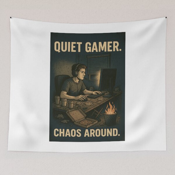 Item preview, Quiet Gamer, Chaos Outside | Funny shirt for gamers designed and sold by VeroChaos.