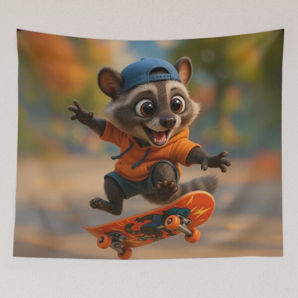 Item preview, Asian Palm Civet Skater Flip designed and sold by Sillytoe.
