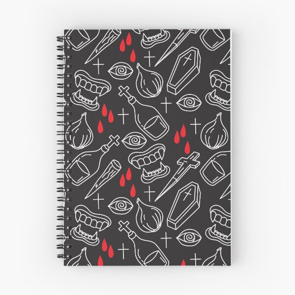 Item preview, Vampire Hunter Pattern – Gothic Horror Icons in Black, White & Red designed and sold by musingtreeart.