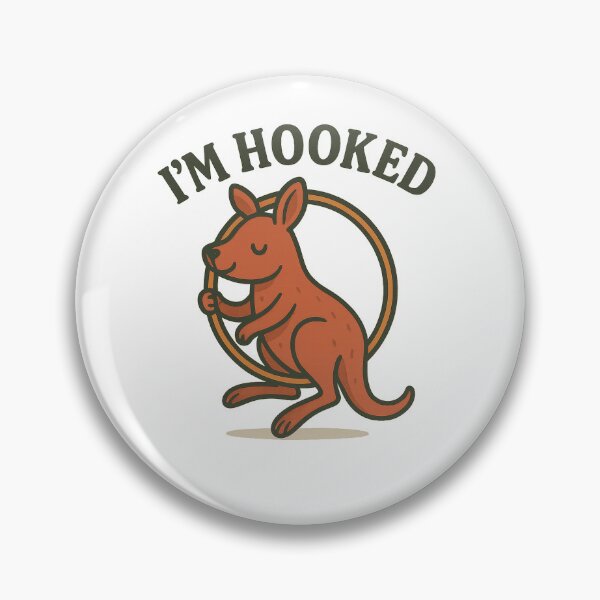 Item preview, I'm Hooked – Cute Kangaroo with Hoop Pun Design designed and sold by Kesterton.