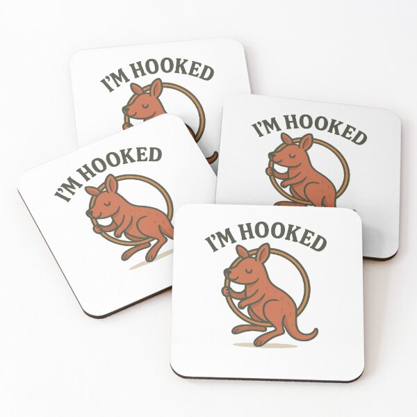Item preview, I'm Hooked – Cute Kangaroo with Hoop Pun Design designed and sold by Kesterton.