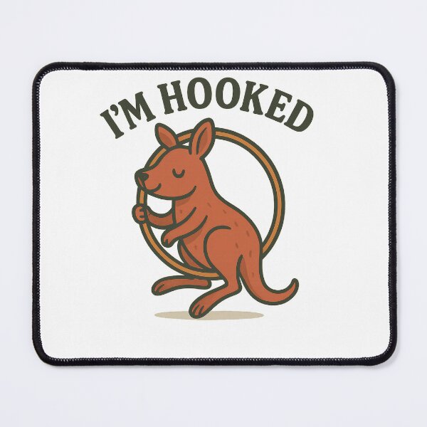 Item preview, I'm Hooked – Cute Kangaroo with Hoop Pun Design designed and sold by Kesterton.