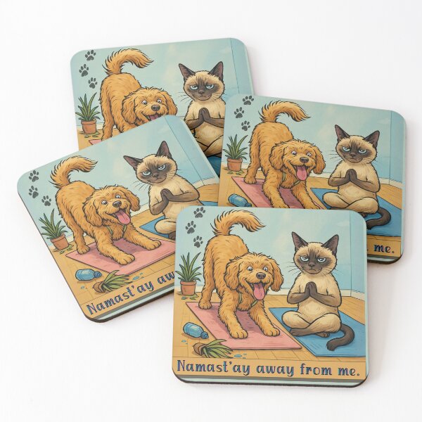 Item preview, Namast’ay Away From Me Cat and Dog Yoga designed and sold by gleefulme.