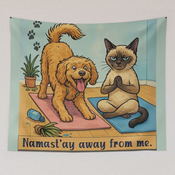 Item preview, Namast’ay Away From Me Cat and Dog Yoga designed and sold by gleefulme.