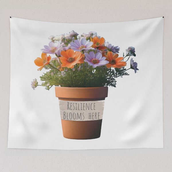 Item preview, Inspirational Flower Pot Resilience Blooms Here Shirts Journals And Stickers For Mental Health Awareness designed and sold by Apotheosis by Irie Meraki.