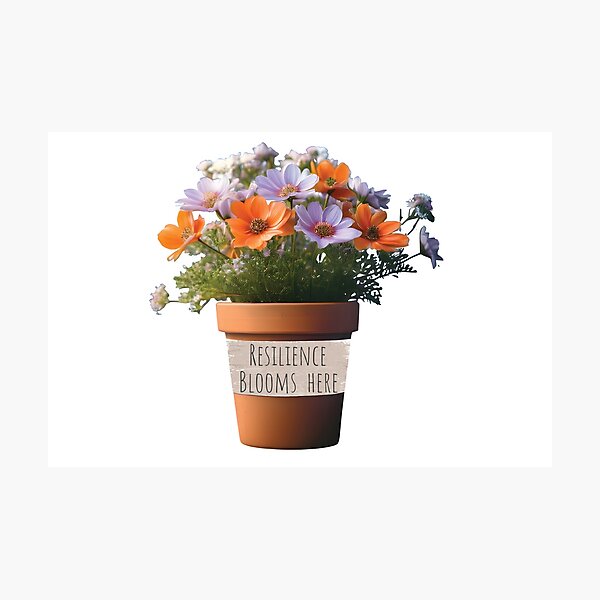 Item preview, Inspirational Flower Pot Resilience Blooms Here Shirts Journals And Stickers For Mental Health Awareness designed and sold by Apotheosis by Irie Meraki.