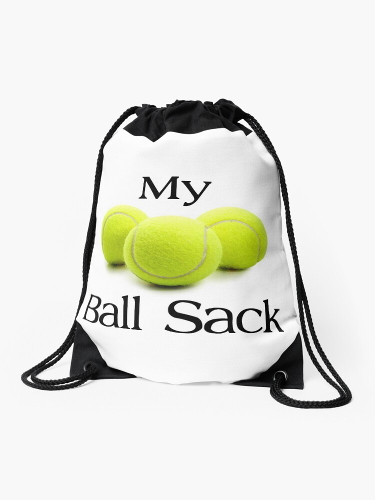 Thumbnail 1 of 3, Drawstring Bag, My Ball Sack - Tennis Tote Bag for Balls - Funny Tennis Player and Coach Gear designed and sold by merkraht.