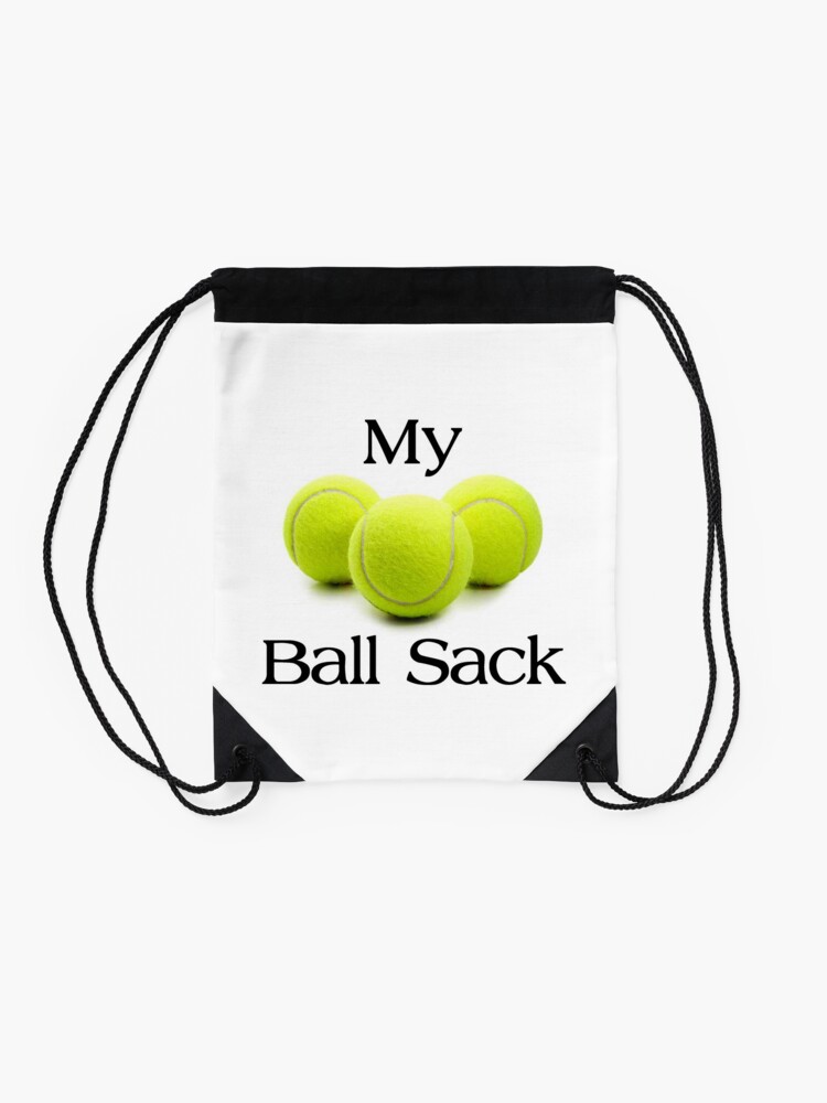 Thumbnail 2 of 3, Drawstring Bag, My Ball Sack - Tennis Tote Bag for Balls - Funny Tennis Player and Coach Gear designed and sold by merkraht.
