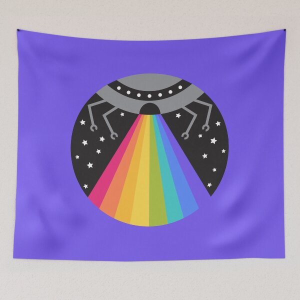 Item preview, Rainbow UFO – Cute Alien Abduction Pride Design designed and sold by musingtreeart.
