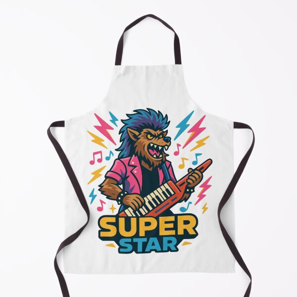 Item preview, Glam Rock Werewolf with Electric Keytar Power designed and sold by Retro Boo Tee.