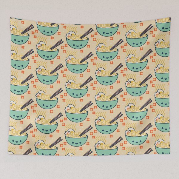 Item preview, Kawaii Ramen Pattern – Cute Noodle Bowl Food Design designed and sold by musingtreeart.