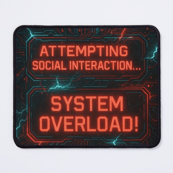 Item preview, System Overload – Cyberpunk Social Anxiety Design designed and sold by TeesAndSass.