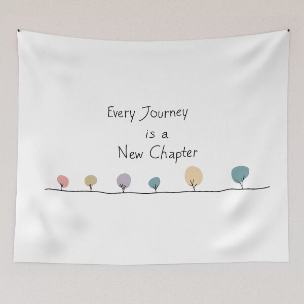 Item preview, Every Journey Is a New Chapter – Inspirational Quote with Minimalist Tree Illustration designed and sold by Fikuall.