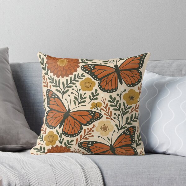 Item preview, Autumn Monarchs – Folk Art Butterfly & Floral Print designed and sold by Andrea Lauren.