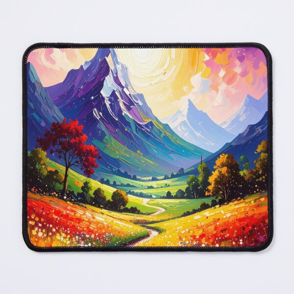 Item preview, Abstract Geometric Sunrise Mountains Art designed and sold by OdelAbstracts.