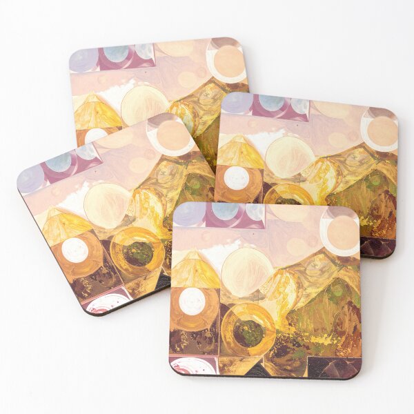Item preview, Abstract Geometric Sunrise Mountains Art designed and sold by OdelAbstracts.