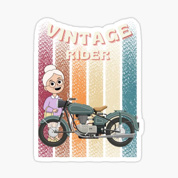 Item preview, vintage motorcycle rider designed and sold by Deb's online Designs.