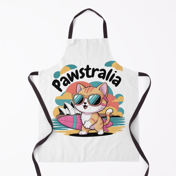 Item preview, Kawaii Chibi Cat Surfing Sydney | Pawstralia Pun T-Shirt Design designed and sold by Darrwea.