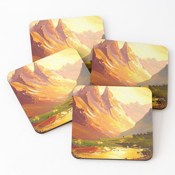 Item preview, Abstract Geometric Sunrise Mountains Art designed and sold by OdelAbstracts.