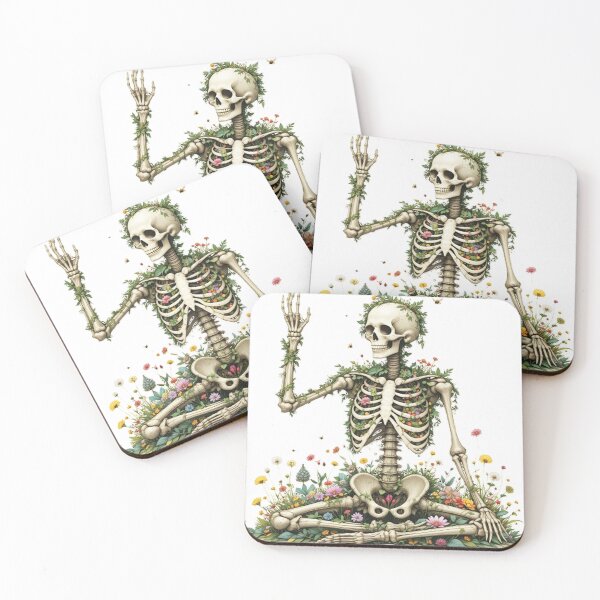 Item preview, Botanical Zen Skeleton – Floral Rebirth designed and sold by ArtWear Studio Pro.