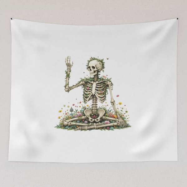 Item preview, Botanical Zen Skeleton – Floral Rebirth designed and sold by ArtWear Studio Pro.