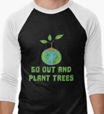 Nature Save the World plant 2 Tree Forest Weather flora Men's Baseball ¾ T-Shirt