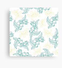 Beautiful hand drawn garden flowers classic design Canvas Print