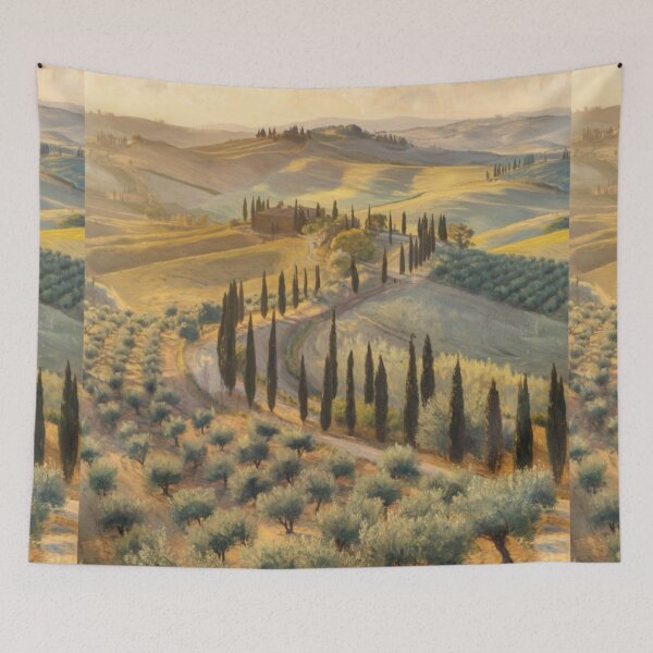 Item preview, Golden Hills of Tuscany – Serene Italian Landscape Painting. Art By Carraann  designed and sold by CARRAANN.