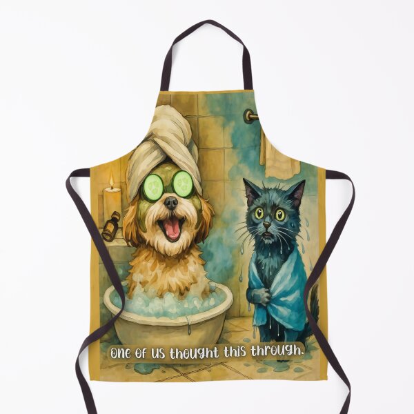 Item preview, Soaked Cat and Smug Dog Bathroom Humor designed and sold by gleefulme.
