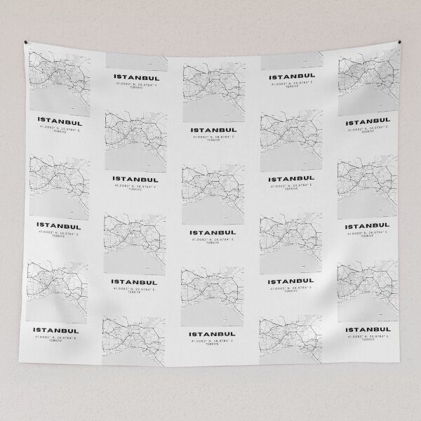 Item preview, Minimalist Istanbul Map – Black & White Modern City Art Print designed and sold by RM-Journey.