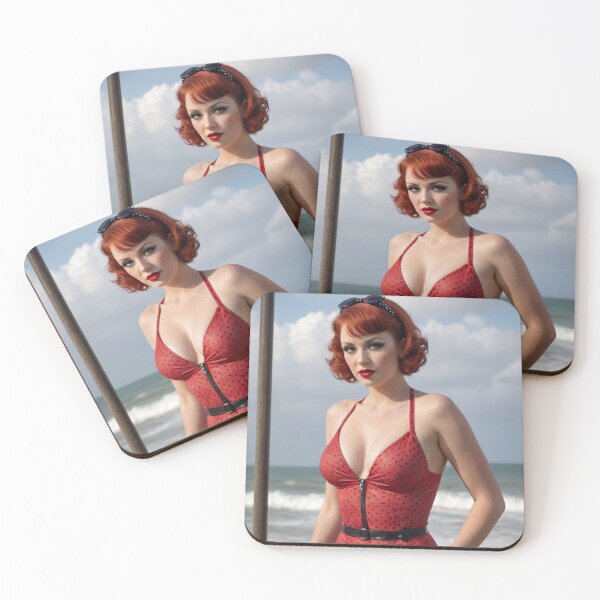Item preview, Vintage Swimsuit Red Head Pin Up designed and sold by MissSaylor.
