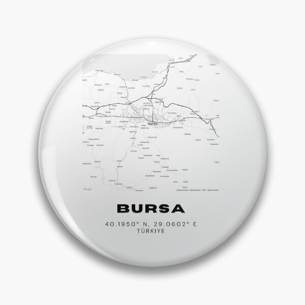 Item preview, Minimalist Bursa Map – Elegant Black & White City Art designed and sold by RM-Journey.