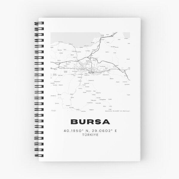 Item preview, Minimalist Bursa Map – Elegant Black & White City Art designed and sold by RM-Journey.