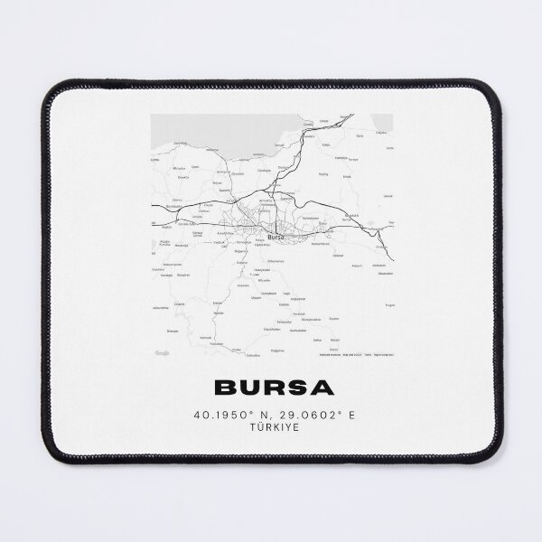 Item preview, Minimalist Bursa Map – Elegant Black & White City Art designed and sold by RM-Journey.