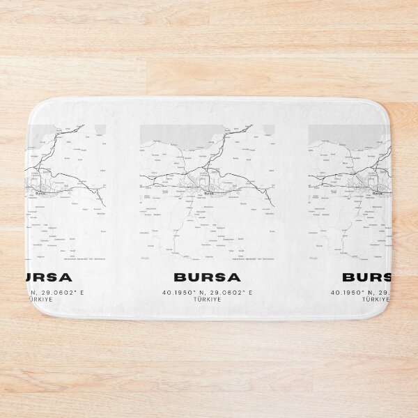 Item preview, Minimalist Bursa Map – Elegant Black & White City Art designed and sold by RM-Journey.