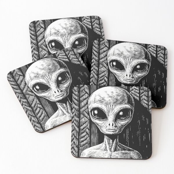 Item preview, Mystical Alien in Woodcut Style designed and sold by ART ATTACK ZONE.